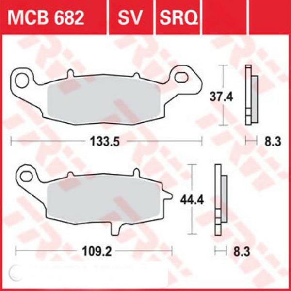 Колодки тормозные передние левые для Kawasaki ER-6n / ER-6f / Versys650 &#039;06-14 TRW MCB682SV